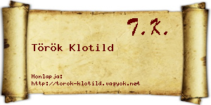 Török Klotild névjegykártya